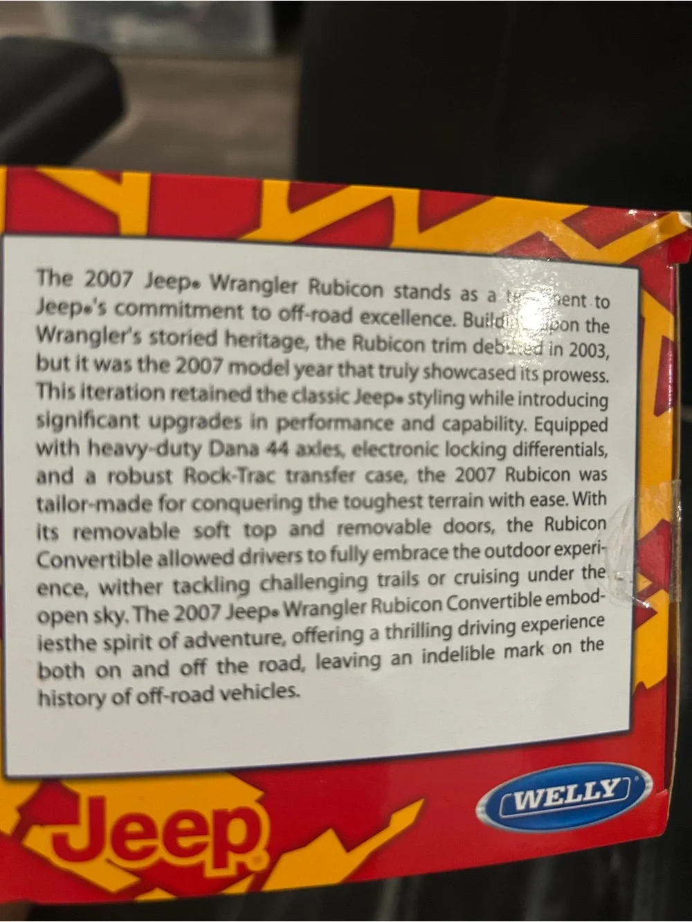 Jeep Wrangler Rubicon Yellow Die-Cast Toy - Branded 2024 Edition
